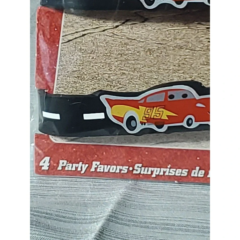 Vntg. Y2K Disney Cars Party Favors/4 Wristbands/NOS/Deadstock/Hallmark/Pixar‎